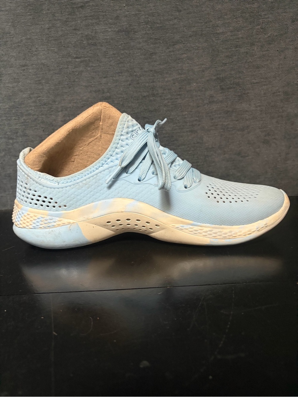 CROCS Light Blue Lace-Up Women's Athletic Sneaker